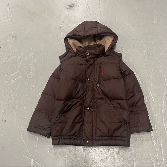 Polo Ralph Lauren Kids Brown Puffer Hooded Jacket Size 5